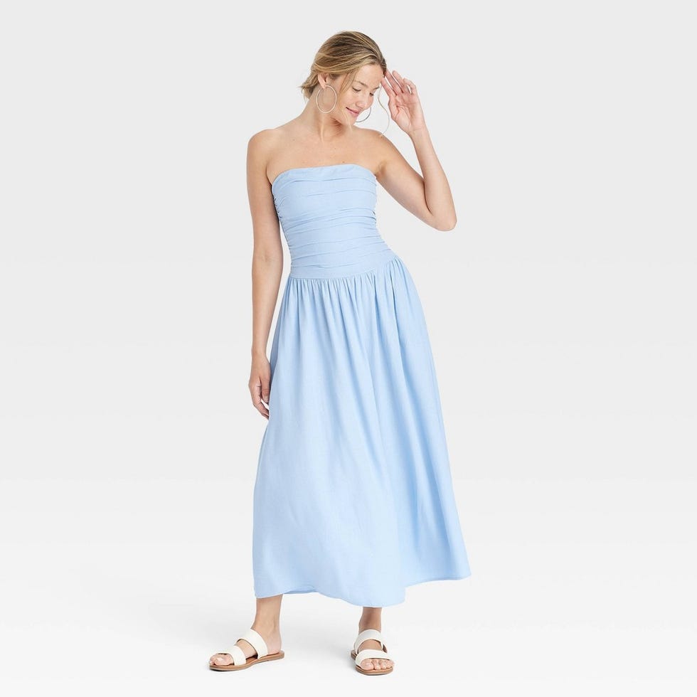 Ruched Maxi A-Line Dress