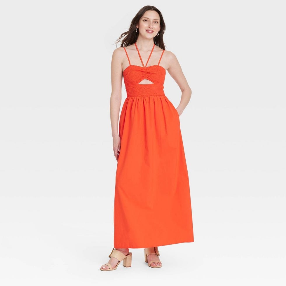 Smocked Cut-Out Maxi Sundress