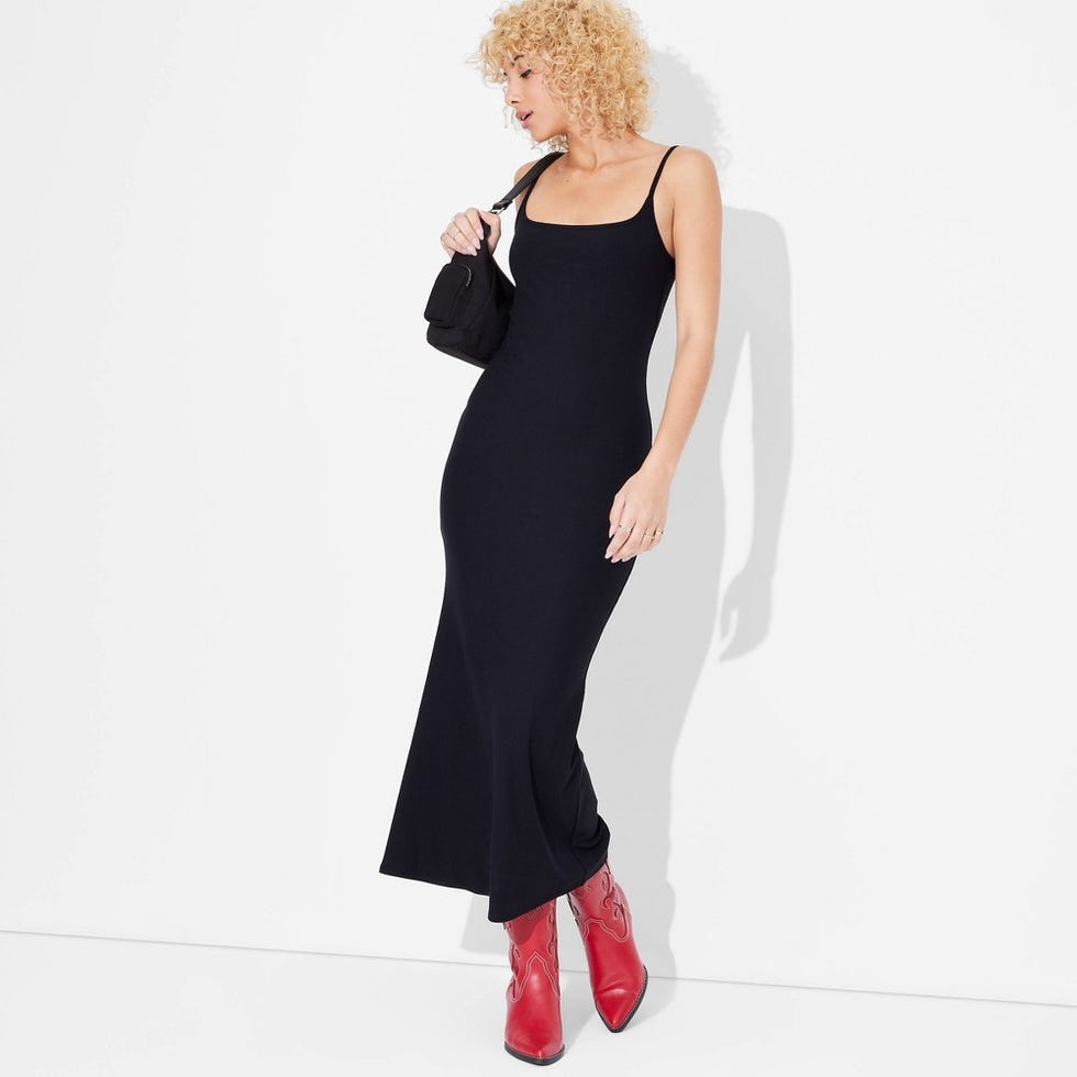 Ribbed Maxi Slip Dress