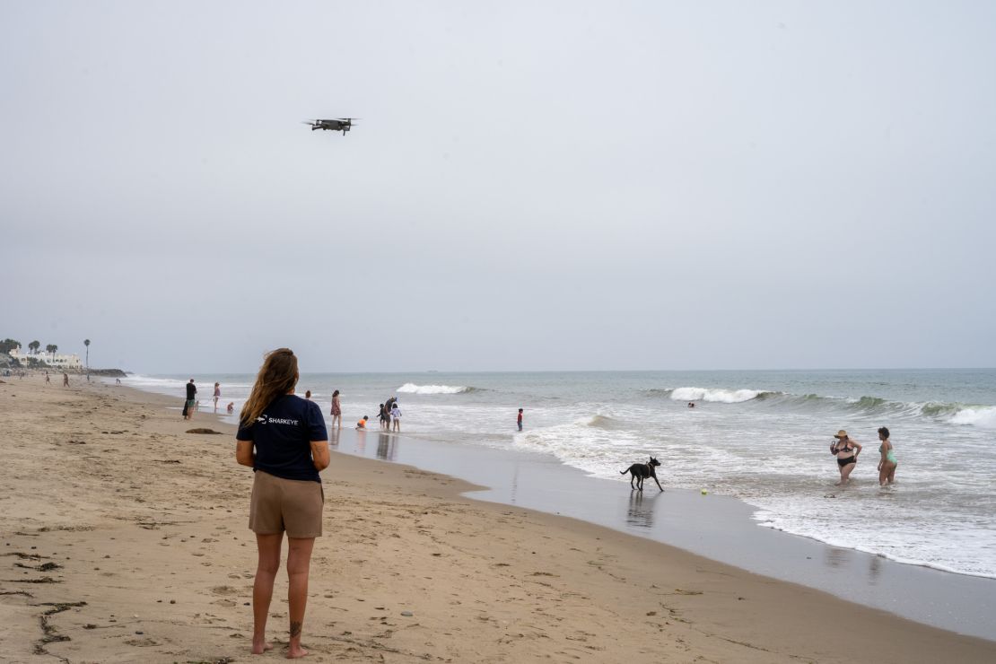 SharkEye pilot Samantha Mladjov in Padaro Beach, California.