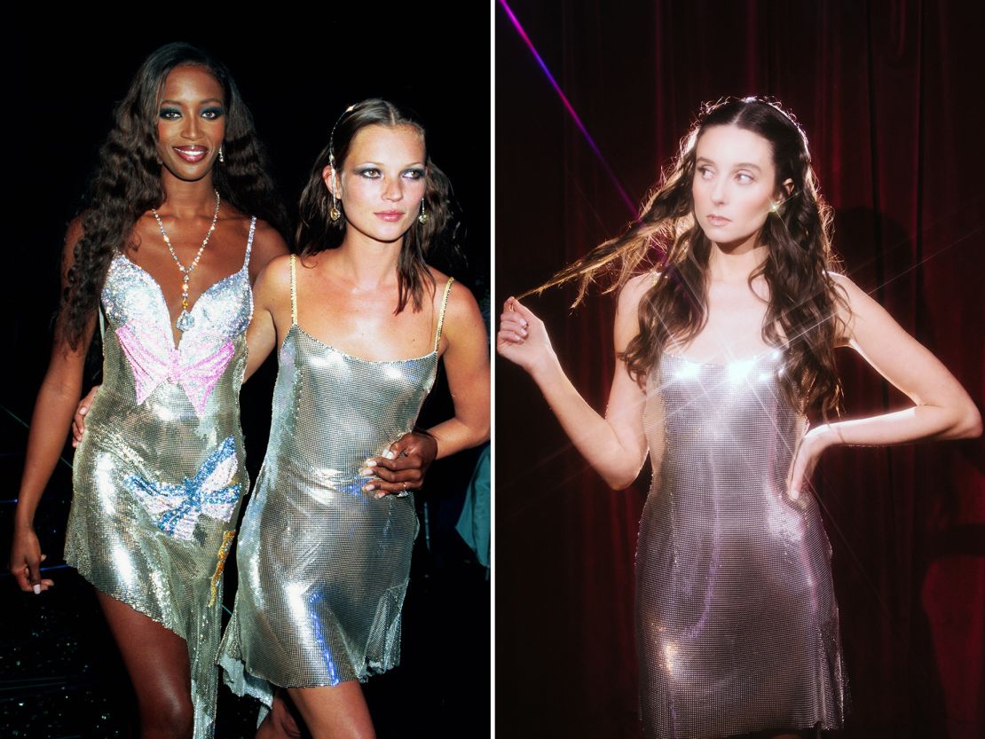 Left to right: Naomi Campbell and Kate Moss at the Diamonds are Forever party hosted by jewelry company De Beers and Versace in 1999. Barone chose the perfect dress for Moss which he wore that evening for his first comedy performance.